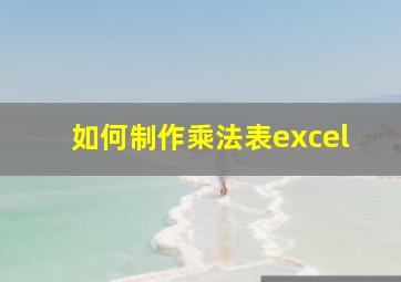 如何制作乘法表excel