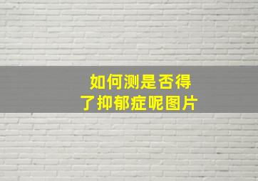 如何测是否得了抑郁症呢图片