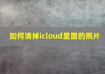 如何清掉icloud里面的照片