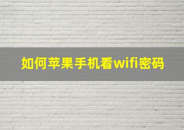 如何苹果手机看wifi密码