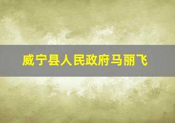 威宁县人民政府马丽飞