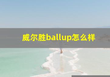 威尔胜ballup怎么样