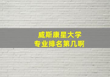 威斯康星大学专业排名第几啊