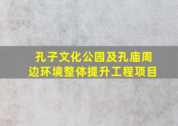 孔子文化公园及孔庙周边环境整体提升工程项目