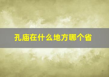 孔庙在什么地方哪个省