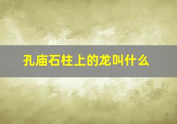 孔庙石柱上的龙叫什么