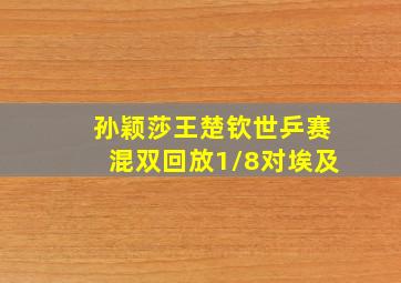 孙颖莎王楚钦世乒赛混双回放1/8对埃及