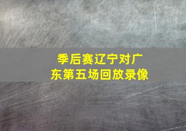 季后赛辽宁对广东第五场回放录像