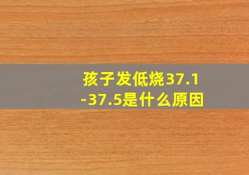 孩子发低烧37.1-37.5是什么原因