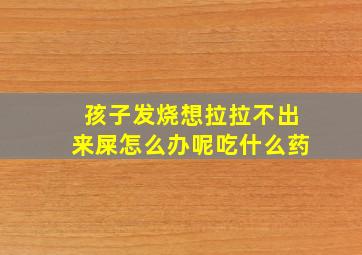 孩子发烧想拉拉不出来屎怎么办呢吃什么药