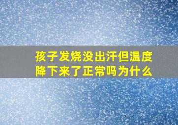 孩子发烧没出汗但温度降下来了正常吗为什么