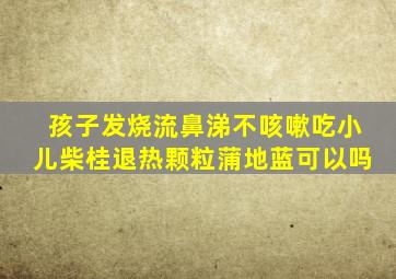 孩子发烧流鼻涕不咳嗽吃小儿柴桂退热颗粒蒲地蓝可以吗