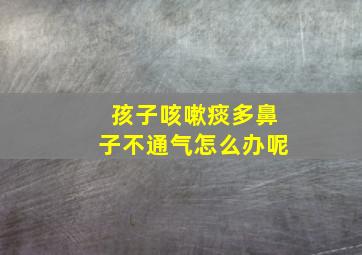 孩子咳嗽痰多鼻子不通气怎么办呢