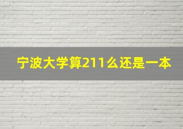 宁波大学算211么还是一本