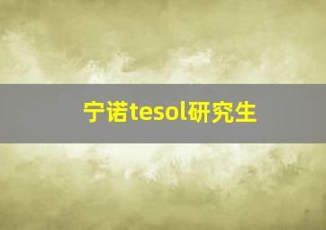 宁诺tesol研究生