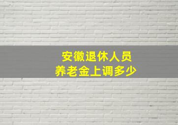 安徽退休人员养老金上调多少