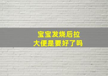 宝宝发烧后拉大便是要好了吗