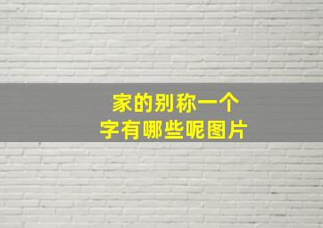 家的别称一个字有哪些呢图片