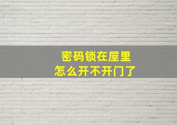 密码锁在屋里怎么开不开门了