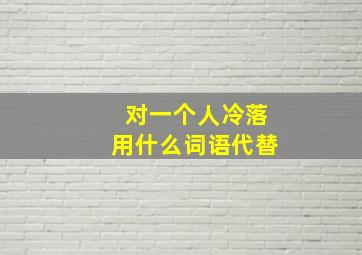 对一个人冷落用什么词语代替