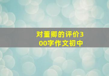 对董卿的评价300字作文初中