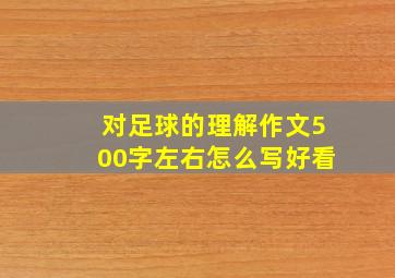 对足球的理解作文500字左右怎么写好看