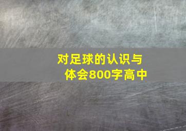 对足球的认识与体会800字高中