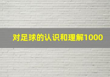 对足球的认识和理解1000