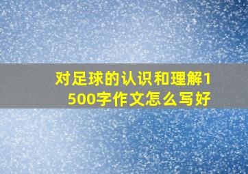 对足球的认识和理解1500字作文怎么写好