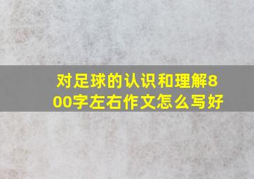 对足球的认识和理解800字左右作文怎么写好