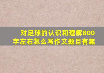 对足球的认识和理解800字左右怎么写作文题目有趣