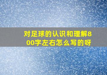 对足球的认识和理解800字左右怎么写的呀