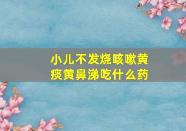 小儿不发烧咳嗽黄痰黄鼻涕吃什么药