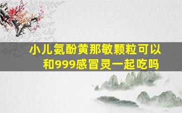 小儿氨酚黄那敏颗粒可以和999感冒灵一起吃吗