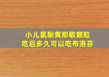 小儿氨酚黄那敏颗粒吃后多久可以吃布洛芬