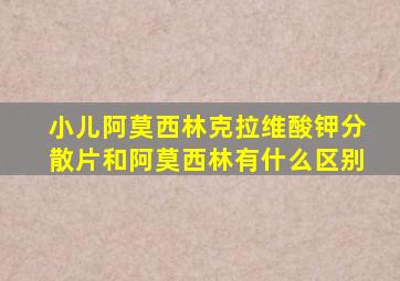 小儿阿莫西林克拉维酸钾分散片和阿莫西林有什么区别