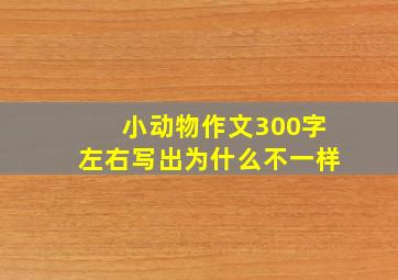 小动物作文300字左右写出为什么不一样