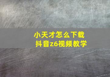 小天才怎么下载抖音z6视频教学