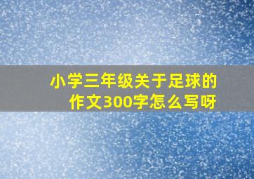 小学三年级关于足球的作文300字怎么写呀