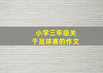 小学三年级关于足球赛的作文