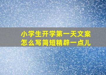 小学生开学第一天文案怎么写简短精辟一点儿