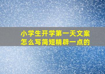 小学生开学第一天文案怎么写简短精辟一点的