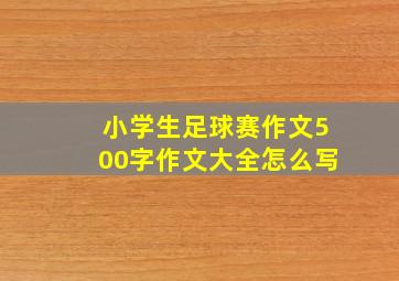 小学生足球赛作文500字作文大全怎么写