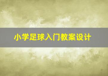 小学足球入门教案设计