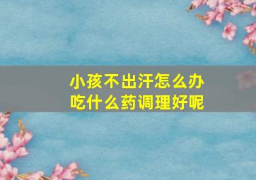 小孩不出汗怎么办吃什么药调理好呢