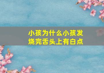 小孩为什么小孩发烧完舌头上有白点