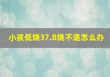 小孩低烧37.8烧不退怎么办