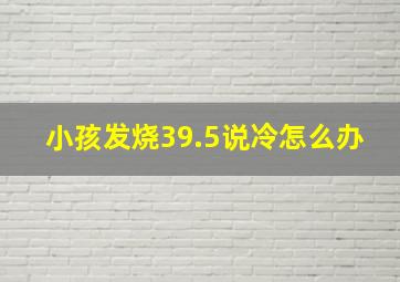 小孩发烧39.5说冷怎么办