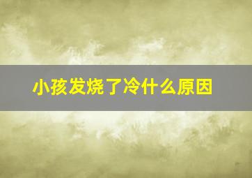 小孩发烧了冷什么原因