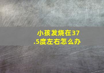 小孩发烧在37.5度左右怎么办